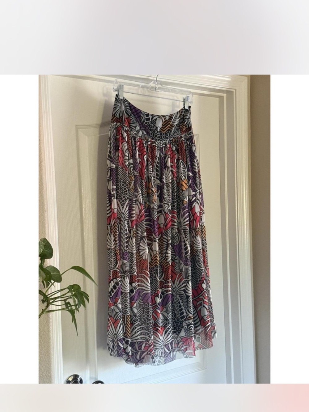 Farm Rio Anthropologie Black Waistband Floral Wave Maxi Skirt - Picture 6 of 9